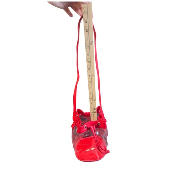 Desden Stadium Approved Clear Bucket Bag Purse - Red Trim - Picture 5 of 6